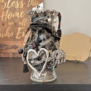 Unique Silver and Black Mystery Jewelry Jar